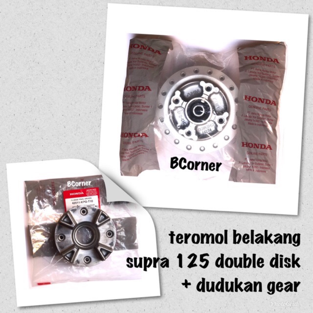 Tromol Belakang Supra X 125 DD Double Disc + Dudukan Gir Gear Belakang Ori