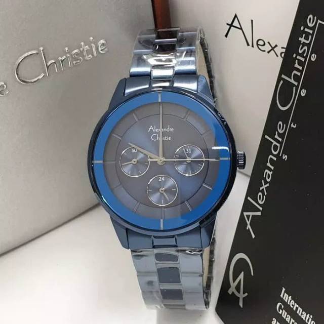 Jam Tangan Wanita Alexandre Christie AC 2714 Blue Original Garansi Resmi 1 Tahun