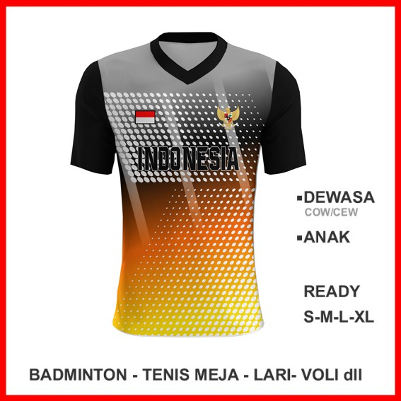 Baju Kaos Jersey Olahraga Badminton Pingpong Lari Volly 1847 - Jersey Custom Desain
