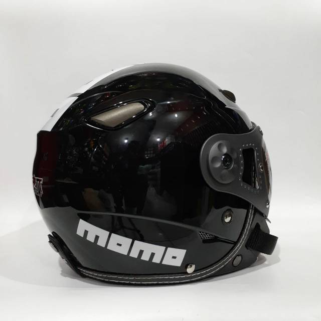 Helm Momo pilot jpn Hitam gloss