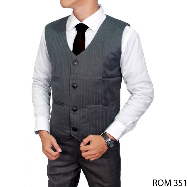 Vest Pria Bahan Katun Katun Abu – ROM 351