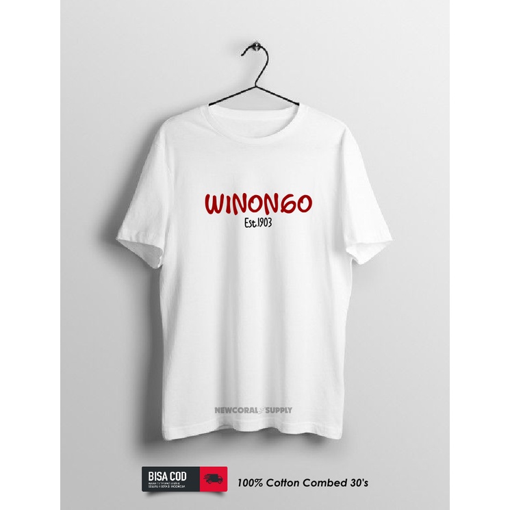 Baju Kaos Tshirt Pencaksilat PSHW Persaudaraan Setia Hati Winongo Est.1903 Warna putih Combed 30s Ku