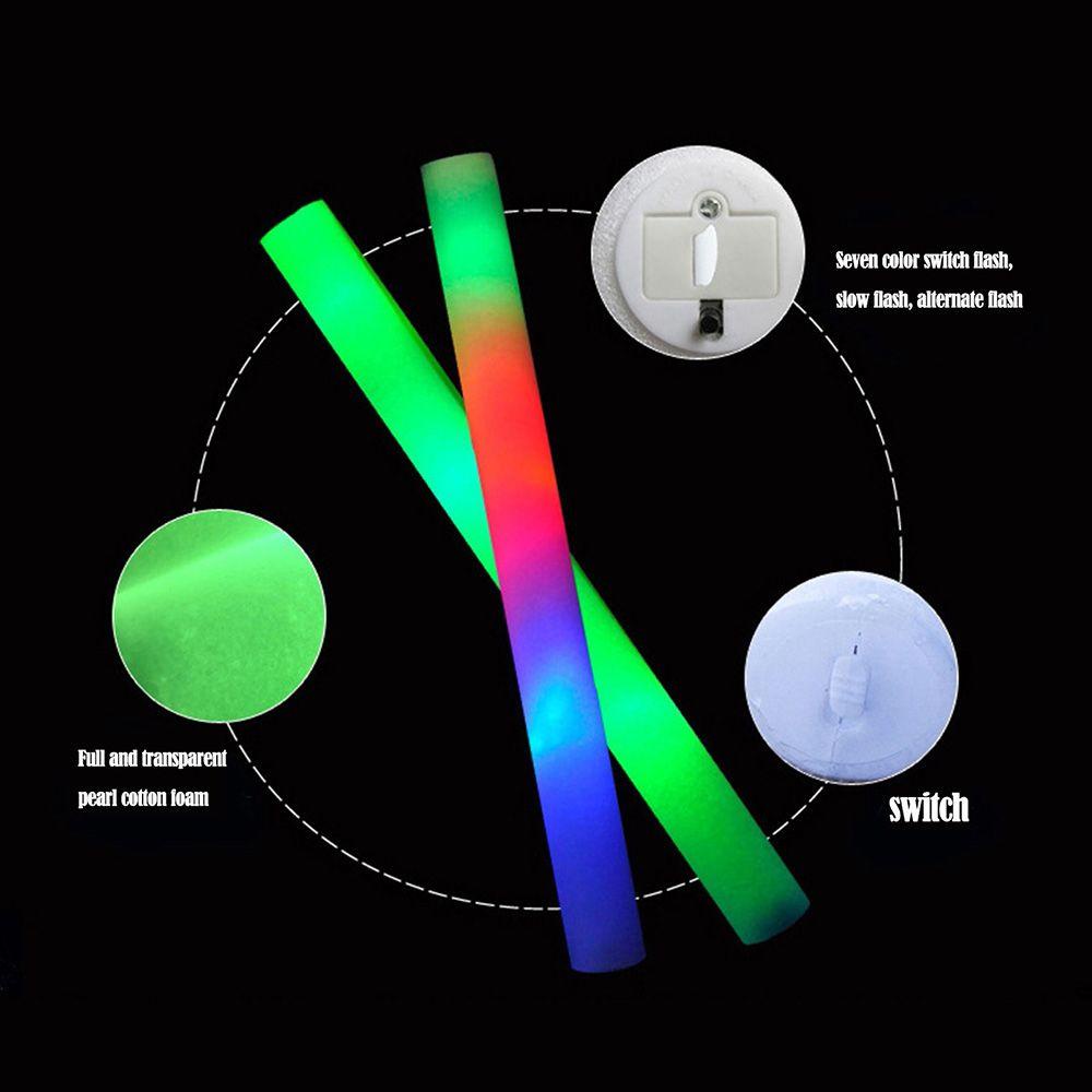 Solighter 1/5pcs Acara Stik Busa LED Kedip Warna-Warni Untuk Festival Pesta Glow in the Dark Cheer Tube