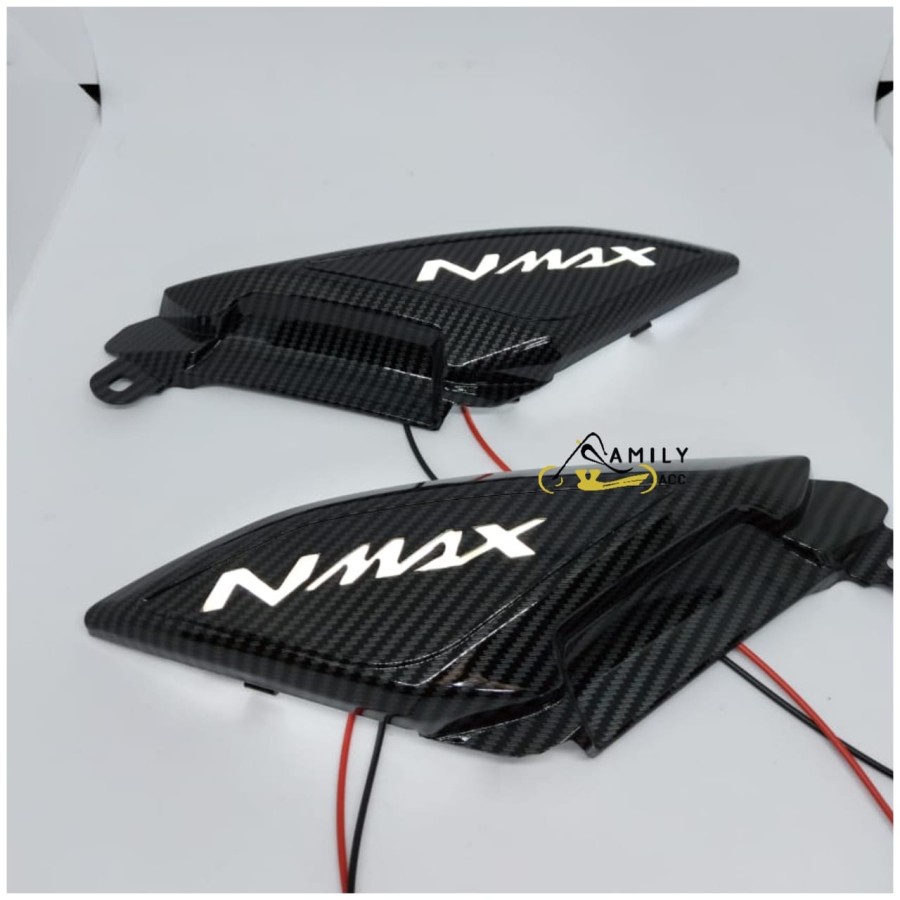 Cover Pijakan Kaki Nmax New LED Carbon Sirip Hiu