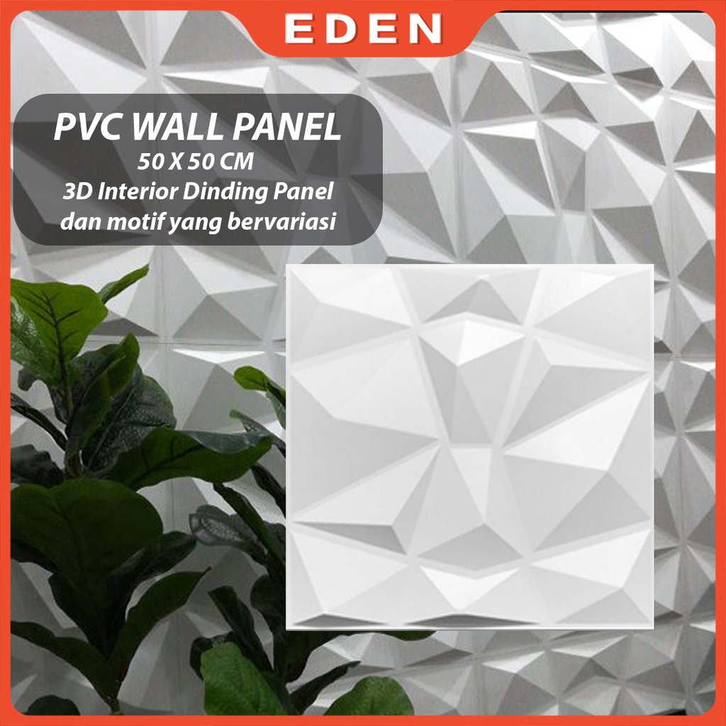 3D PVC Wall panel Dinding 50x50 cm MOTIF DIAMOND Wallpaper | Dekor rumah | Home Decor | Wall Interior Dinding