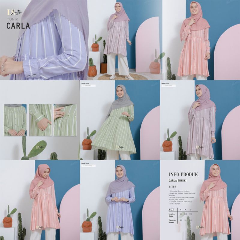 CARLA TUNIK GREENISM / Tunik adem Casual / Tunik premium