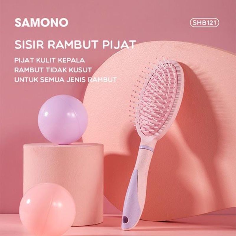 Samono Sisir Rambut Anti Kusut Hair Brush Comb Massage Semua Jenis Rambut Design Ergonomis SHB