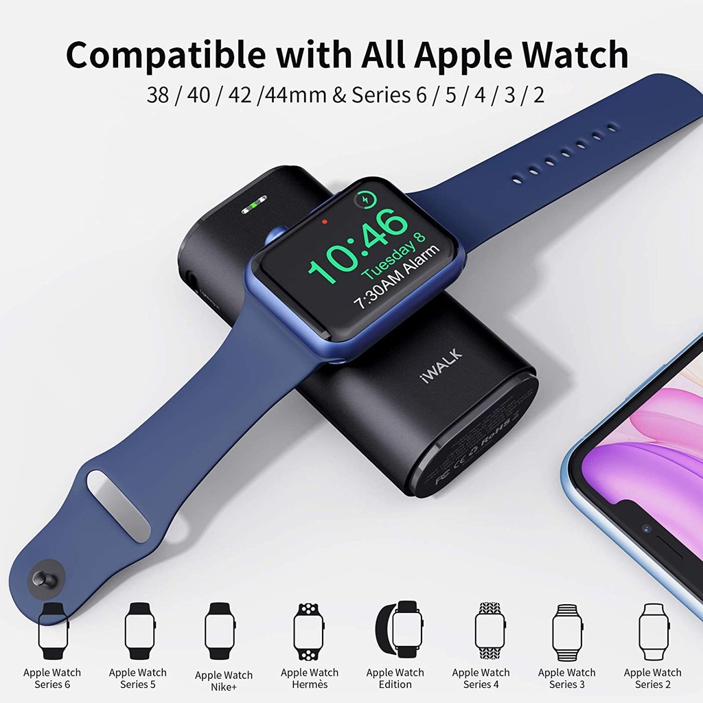 AKN88 -iWALK Powerbank 3 in 1 Untuk iWatch Dan Iphone 9000 mAH