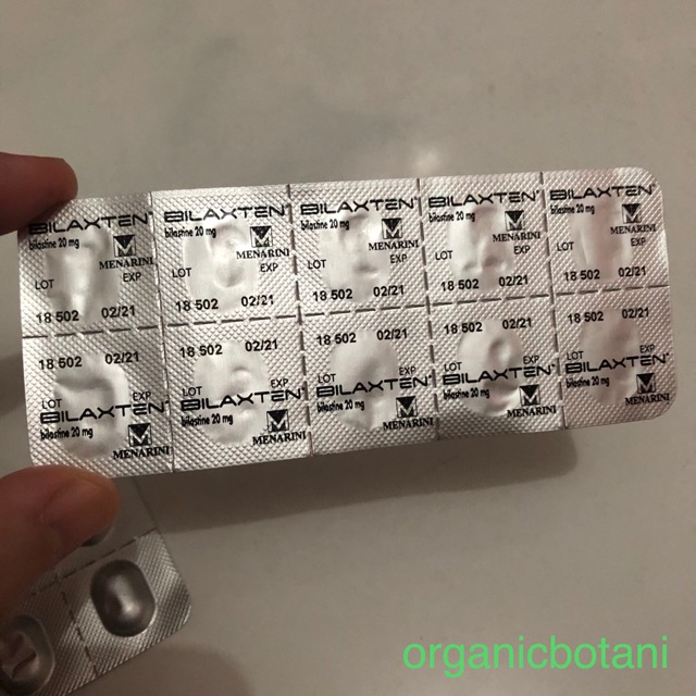 Bilaxten 20 MG, PER 5 TABLETS. Original Imported Malaysia.