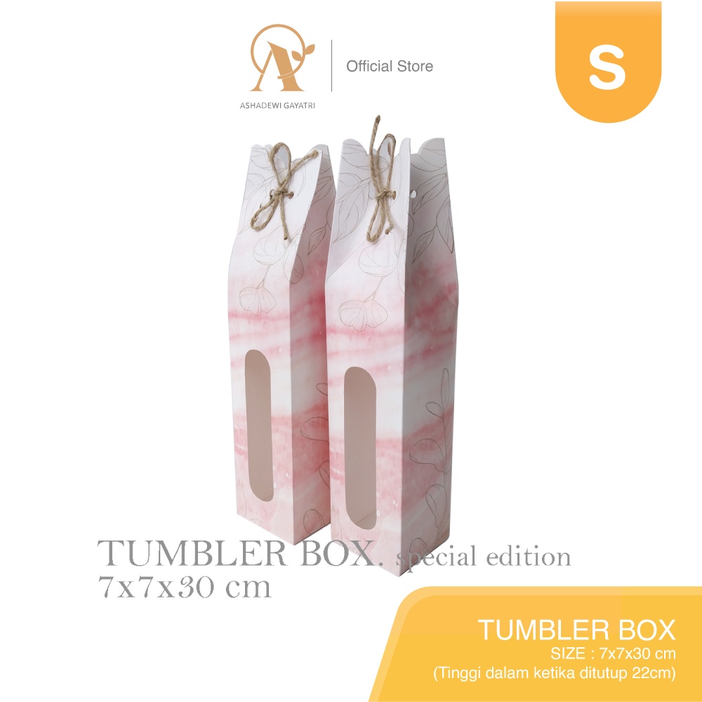 

Ashadewi Gayatri - Tumbler Box : Marble Flower / Box Botol Souvernir 7x7x30cm