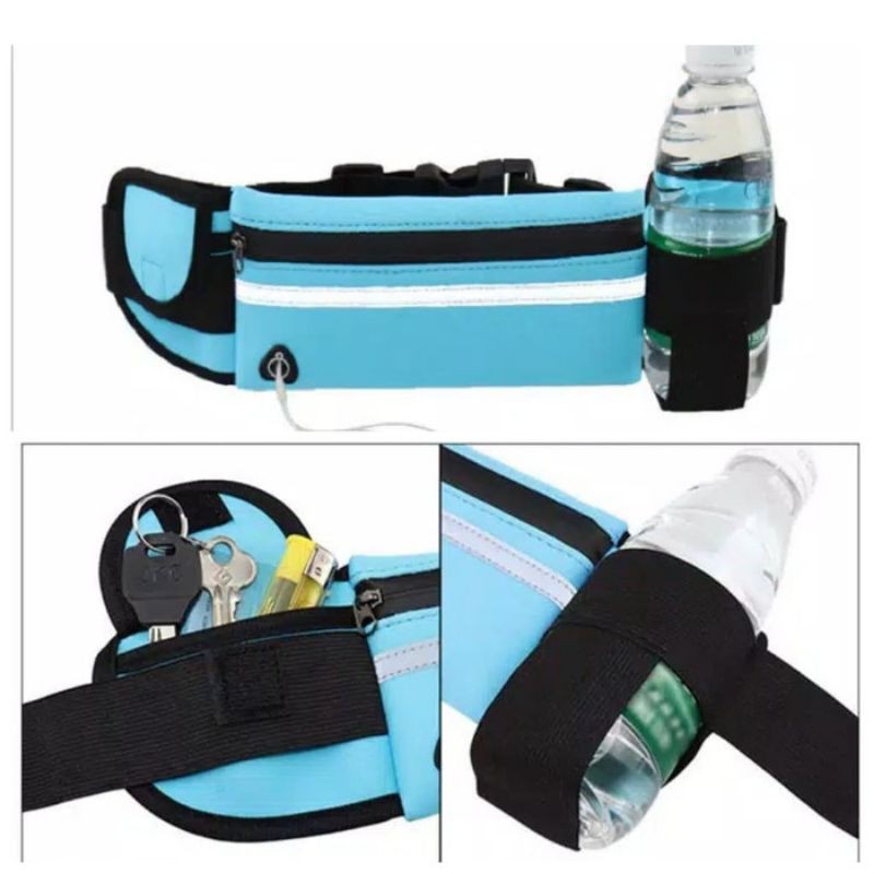 POCKETS RUNNING BELT TAS PINGGANG SPORT OLAHRAGA LARI JOGGING SEPEDA WATERPROOF