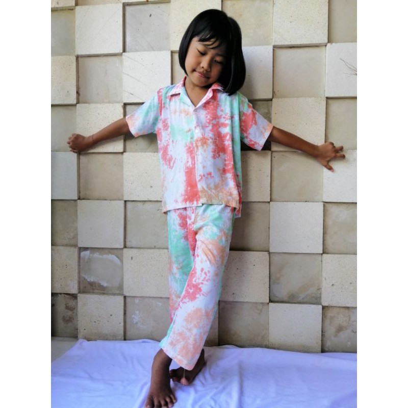 Set Pajamas Tie Dye Rayon Bali Anak Vol. 3 / Piyama Set / Set Anak / Tie Dye Set / Piyama Tidur