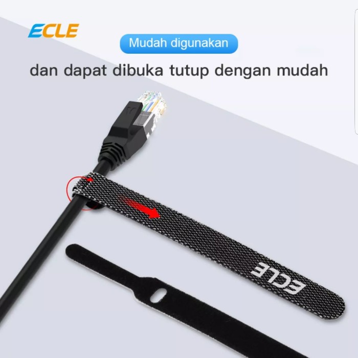 ECLE 5pcs 5 in 1 perekat perapih kabel pengikat organizer cable