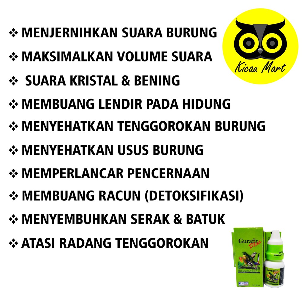 OBAT BURUNG MURAI KACER CUCAK KENARI GURAFIT PLUS GOC SERAK MACET BUNYI MEMBUANG LENDIR RACUN VTBR6GP