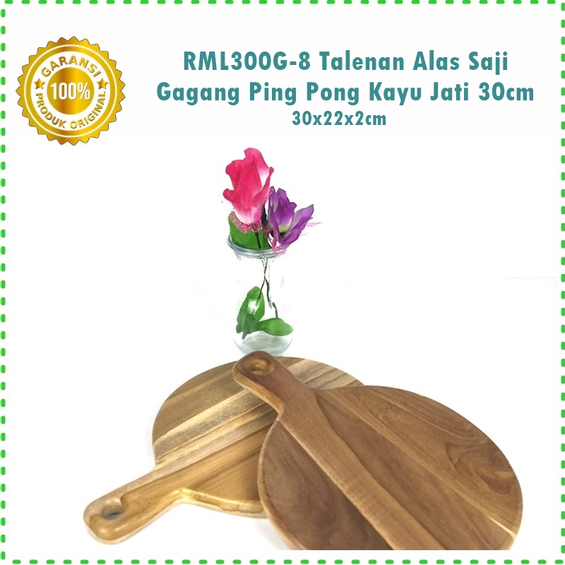 RML300G-8 Talenan/Alas Saji Gagang Ping Pong Kayu Jati 30cm