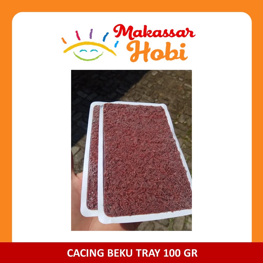 Cacing Beku Tray 100gr 100 gram 1 pc Trey Merah Darah Frozen Bloodworm