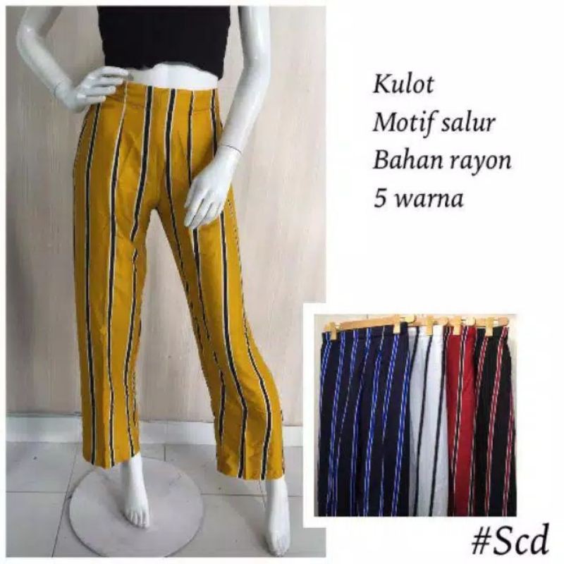 Celana wanita model salur panjang