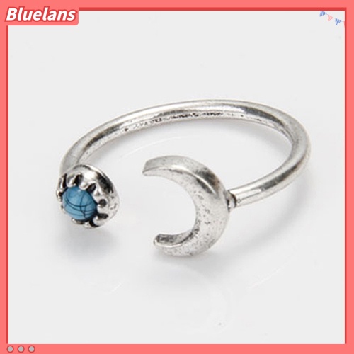 Bluelans 6Pcs Turquoise Arrow Moon Triangle Above Knuckle Ring Mid Finger Tip Stack Rings