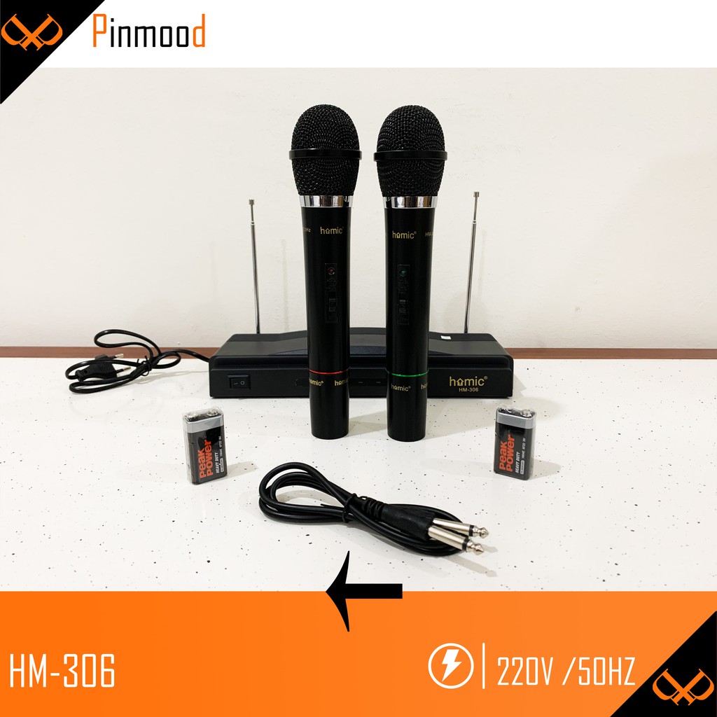 MIC WIRELESS HOMIC HM-306 MICROPHONE DOUBLE MIK