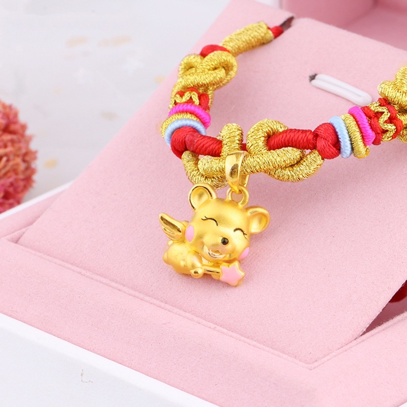 [Ready Stock]Fashion Gold Plated Cartoon Mouse Pendant Gold Necklace