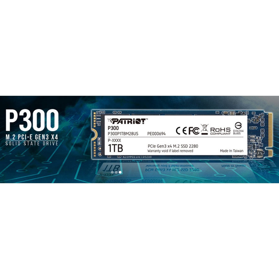 SSD PATRIOT P300 M2 2280 1TB PCIe Gen3 x4 NVMe 1.3 SSD GARANSI RESMI