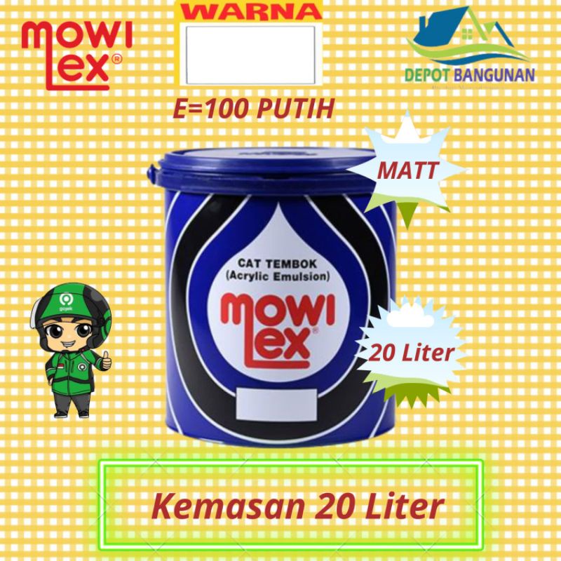 Cat Tembok Cat Taman Mowilex Interior E - 100 Putih 20 Liter