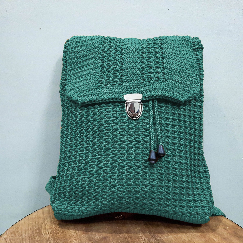 Tas Ransel Rajut Camilia - SenjabyAtsa-Mint