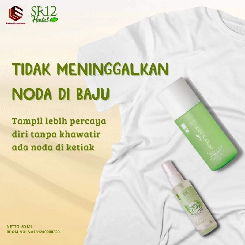 SR12 Deodorant Spray Premium - Ampuh Hilangkan Bau Badan - Pemutih Ketiak - Herbal BPOM