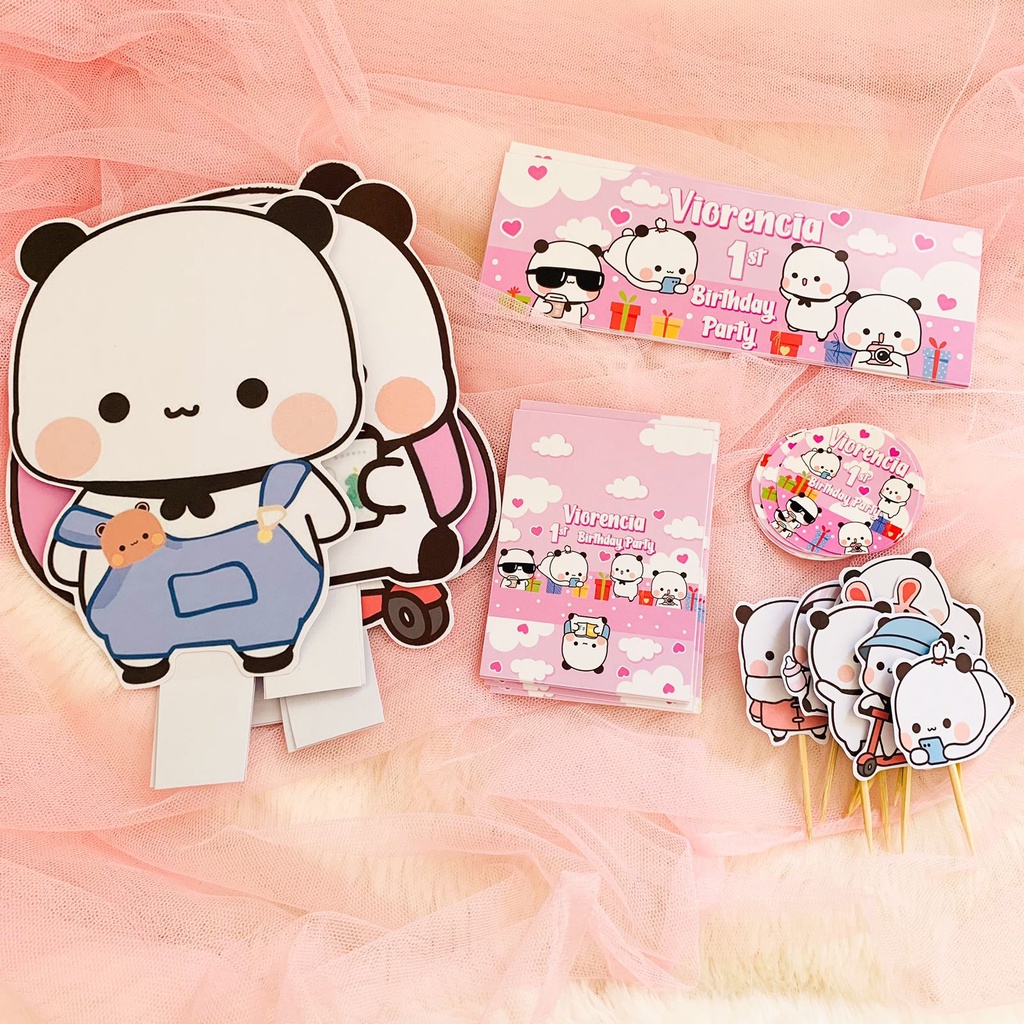 

Panda Cute Paket Label Dessert Table Birthday / Hiasan Meja Ulang Tahun