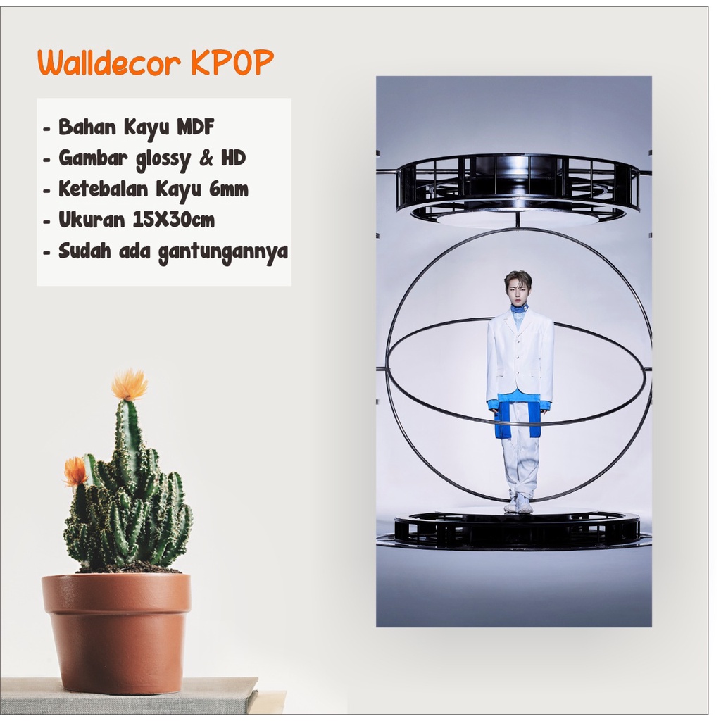WALLDECOR NCT 2021 RENJUN UKURAN 15X30 CM WALL DECOR POSTER KAYU HIASAN DINDING KPOP