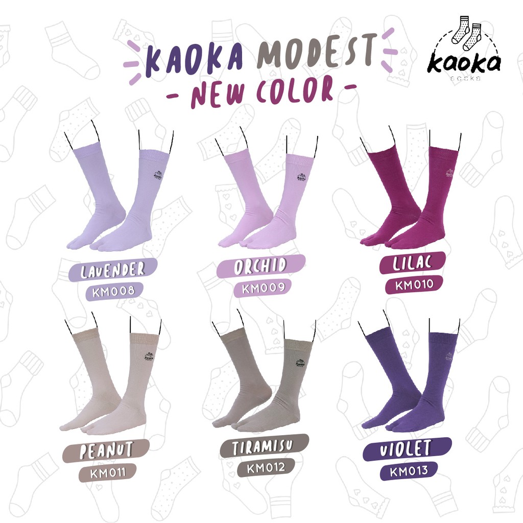 Kaos Kaki Wanita - Kaoka - Bahan Katun Combed - Beragam Warna Polos &amp; Motif