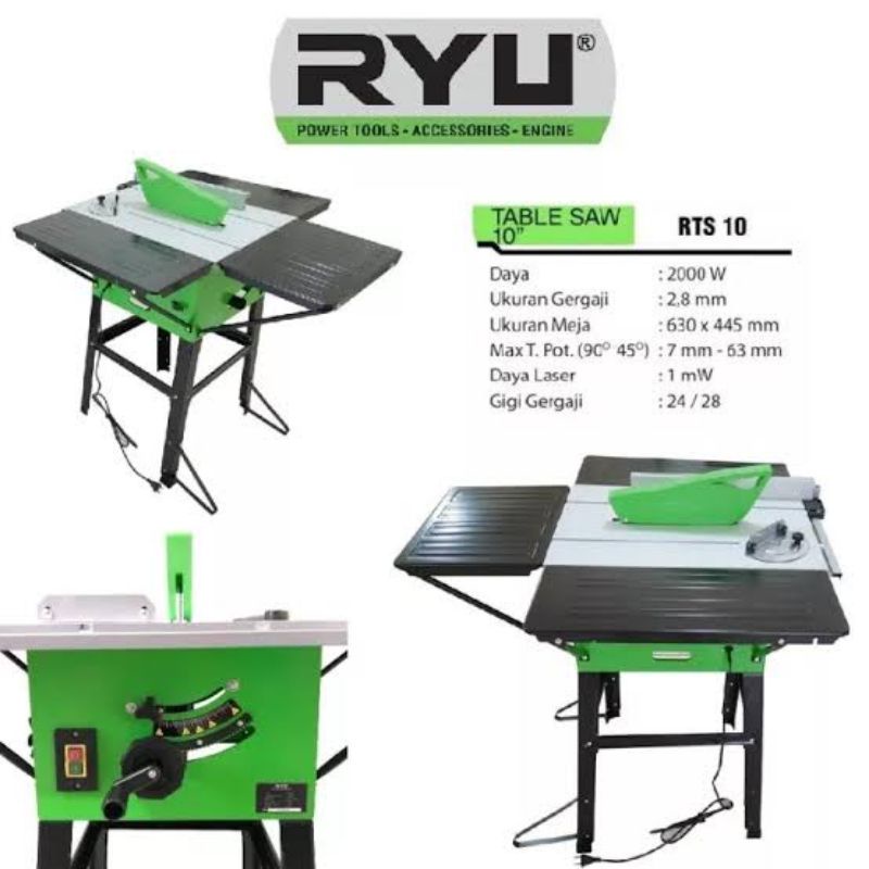 TABLE SAW RYU 10" RTS 10 / MESIN POTONG MEJA RYU 10" RTS 10