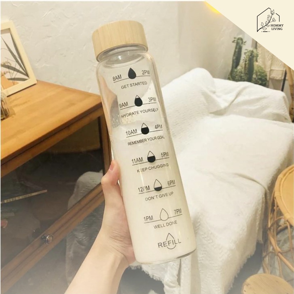 Jual HommyLiving AKIRA Botol Bening Estetik Botol Minuman Kaca ...