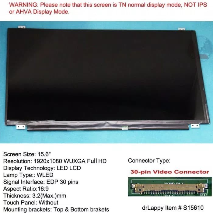 LED Asus Rog GL552 GL552J GL662JX GL552V GL552VX 15.6&quot; slim 30pin FHD