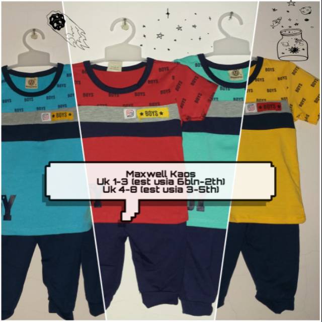 [hR]Cuci Gudang Setelan Kaos Anak Laki-Laki MaxwellPro/Setelan MaxwellPro Boys