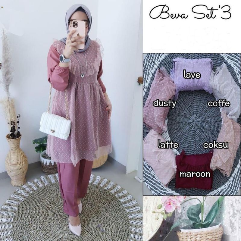 Beva set // Setelan tille doty // setelan brukat polka