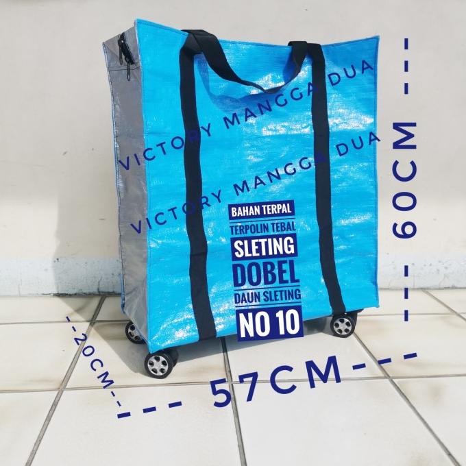 TRAVEL BAG TAS RODA STIK TERPAL KUAT RODA 4 TOTE TRAVEL ANTI AIR