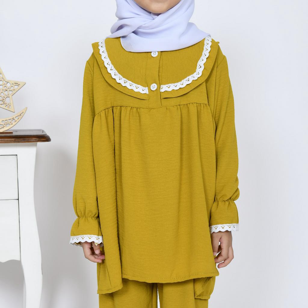Setelan anak perempuan Crinkle premium usia 1-12 tahun Stelan anak tanggung