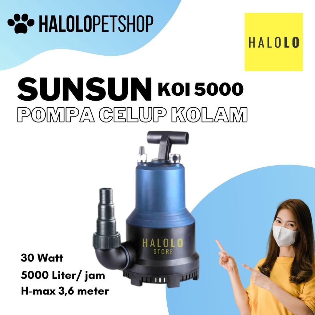 Pompa Kolam SUNSUN KOI 5000 Liter Perjam Pompa Celup Hemat Listrik