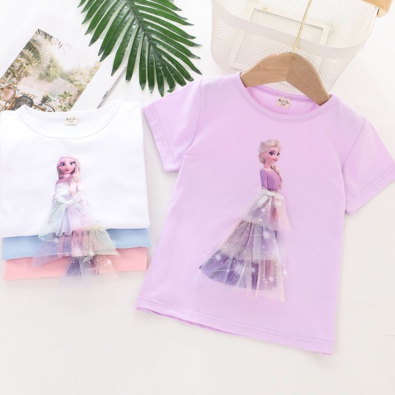 Baju Tshirt Anak Elsa Import Fashion 4 Warna