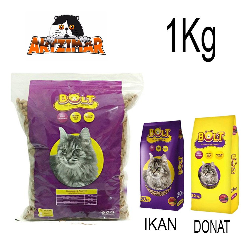 Jual Makanan Kucing Bolt 1kg Indonesia|Shopee Indonesia