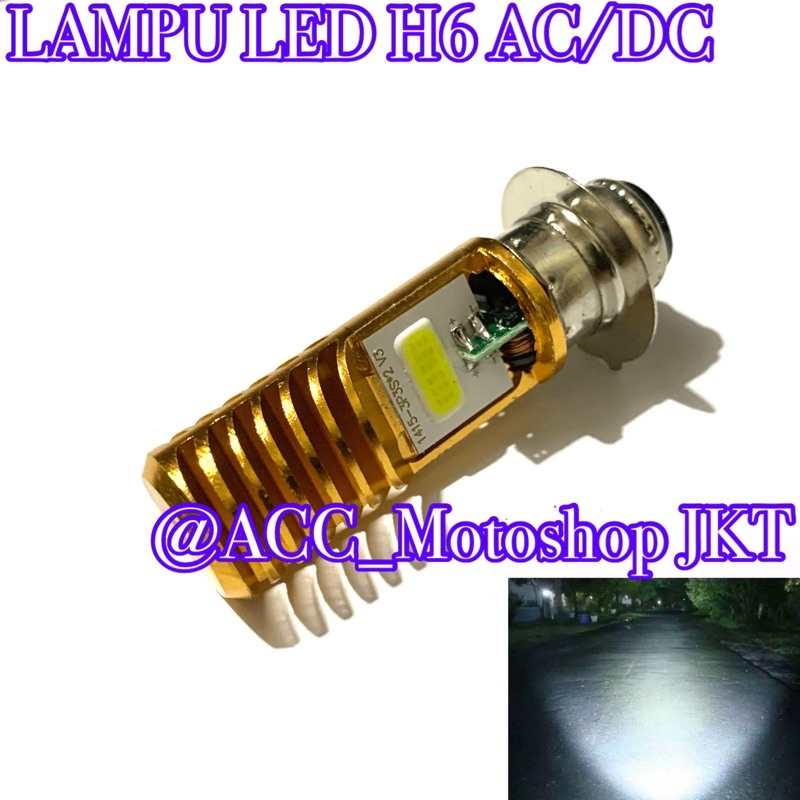 Lampu Depan Led 2Sisi H6  Arus AC/DC Universal Bebek Matik (CASING WARNA)