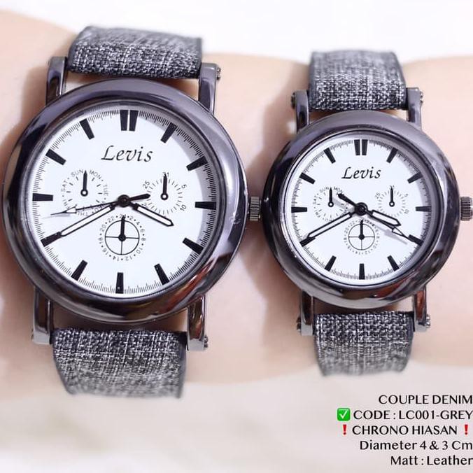 JAM TANGAN COUPLE KOREA OPPA DENIM PRIA WANITA VALENTINE LEVIS DENIM - BLUE