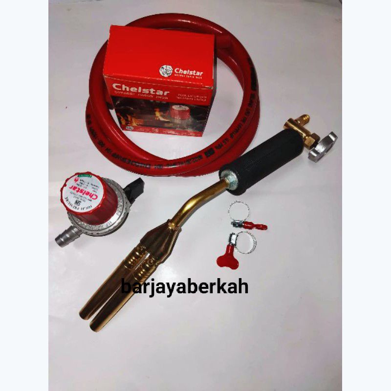 Jual gas torch mini kepala dua / alat las torch 2 lubang kepala heating