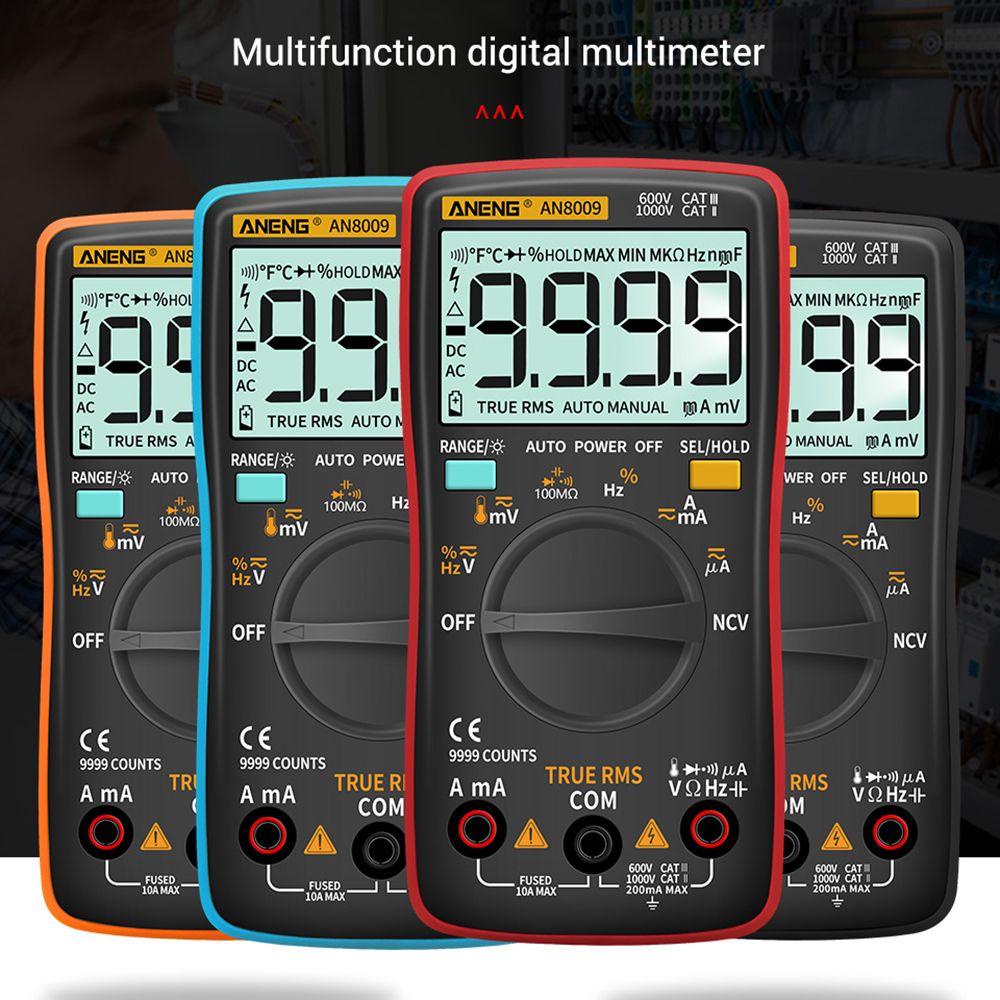 POPULAR Populer Digital Smart Multimeter ANENG AN8009 99999hits Transistor Tester Pengukur Kapasitansi Listrik Otomotif