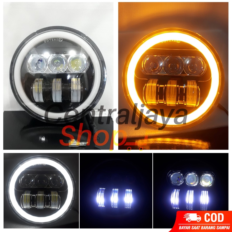 Lampu Daymaker Original New Series Bulat 5.75 Inch Universal Motor & Mobil Custom