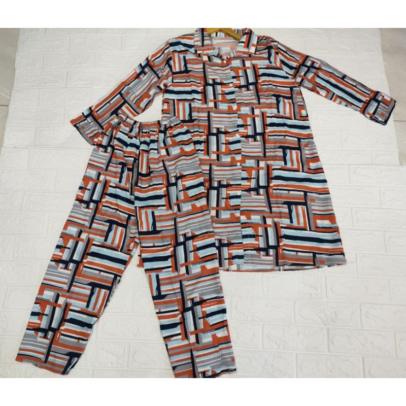 BAJU SETELAN WANITA ONE SET BAHAN ADEM KATUN RAYON SIZE ALL SIZE FIT TO L 1 BAJU DAN 1 CELANA
