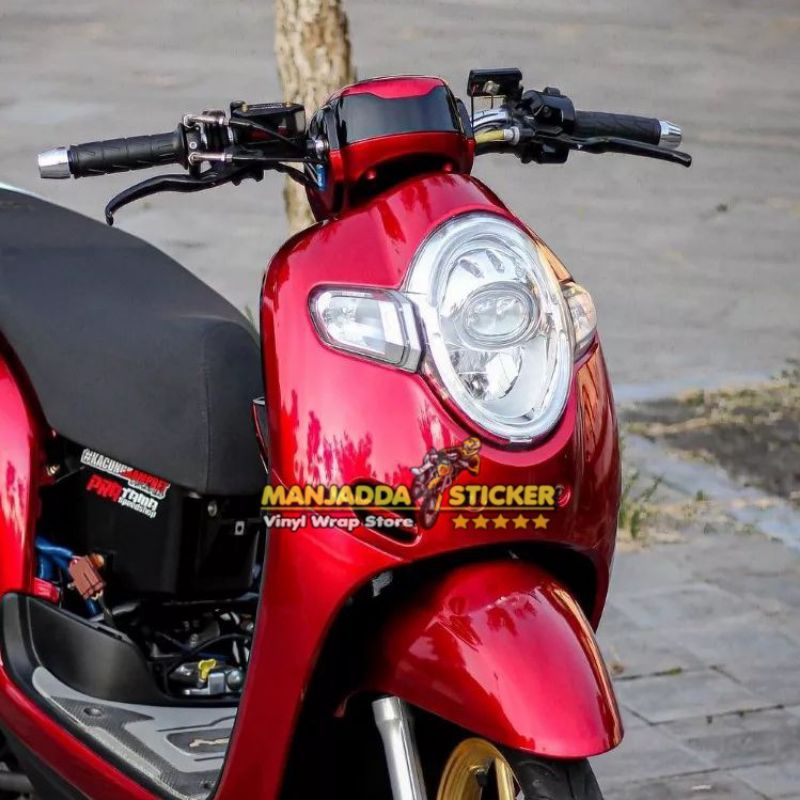 skotlet dark red candy stiker motor merah candy glossy kualitas premium