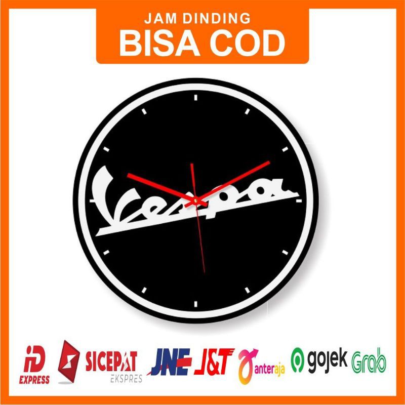 JAM DINDING VESPA / JAM DINDING RETRO / JAM DINDING AKRILIK VESPA / JAM DINDING CUSTOM RETRO VESPA
