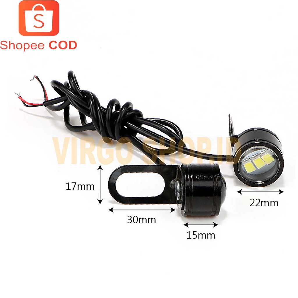 LED Mata Elang brecket / Eagle Eyes 1 Warna 3 Titik Nyala Diam / Mata Elang / Lampu Mata Elang / Lampu Mata Elang Motor / Led Mata Elang / Lampu Led Mata Elang / Led Eagle Eye / Eagle Eye